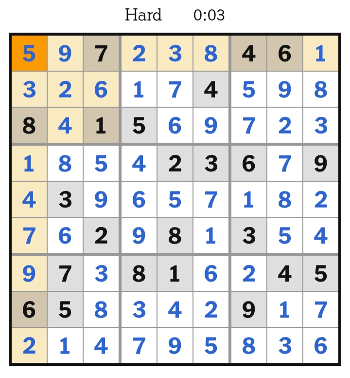 NYT Sudoku Hard Answers April 11, 2026