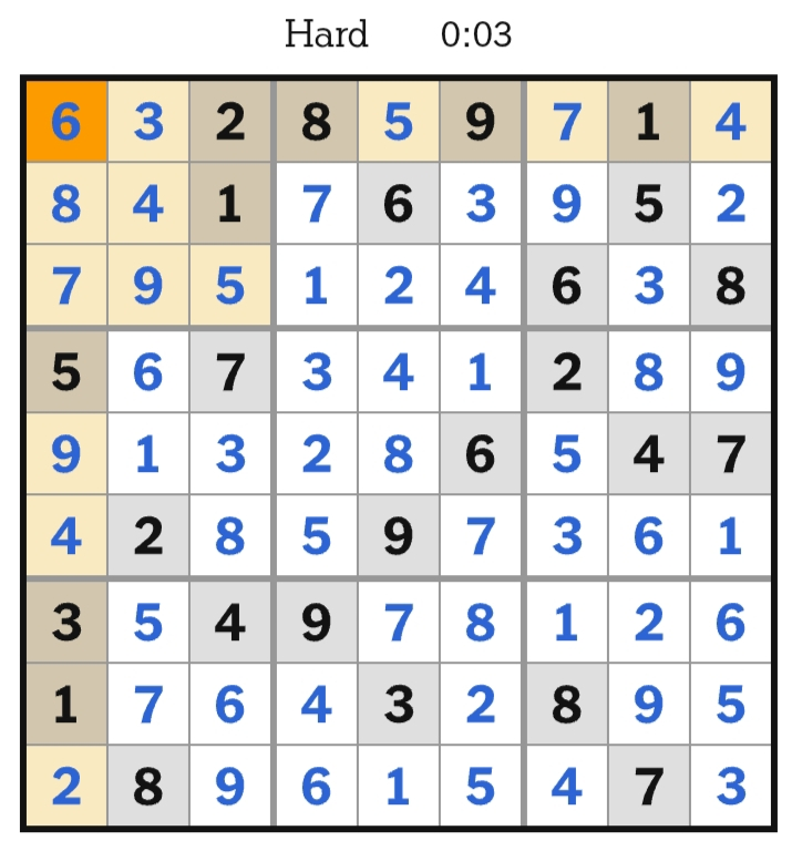 NYT Sudoku Hard Answers April 13, 2026