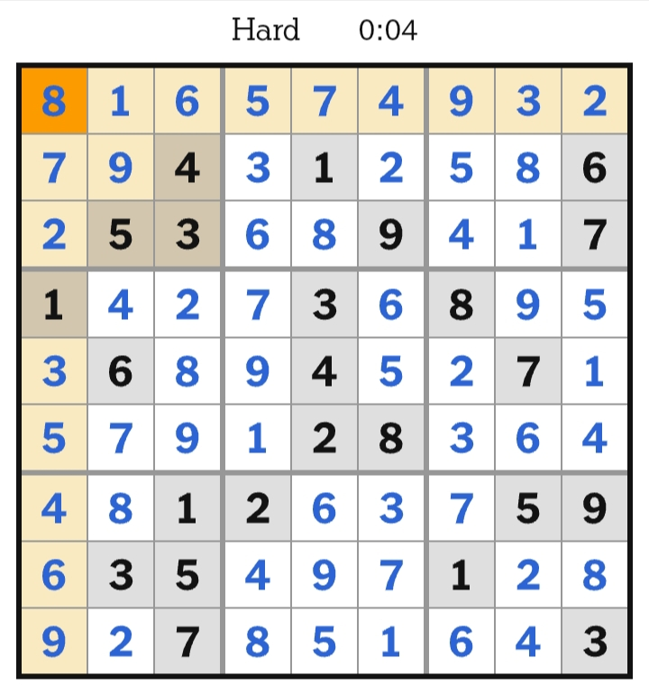 NYT Sudoku Hard Answers April 16, 2026