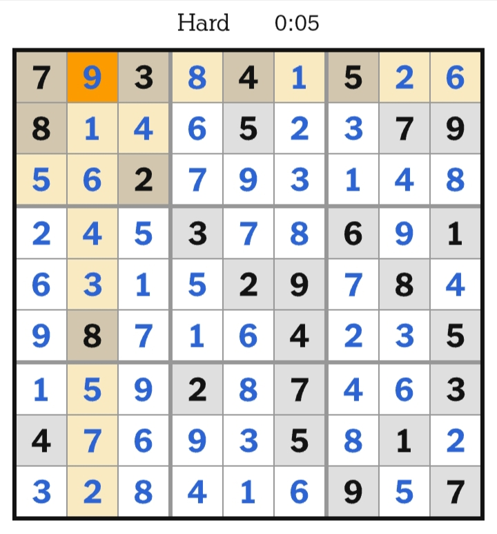 NYT Sudoku Hard Answers April 17, 2026