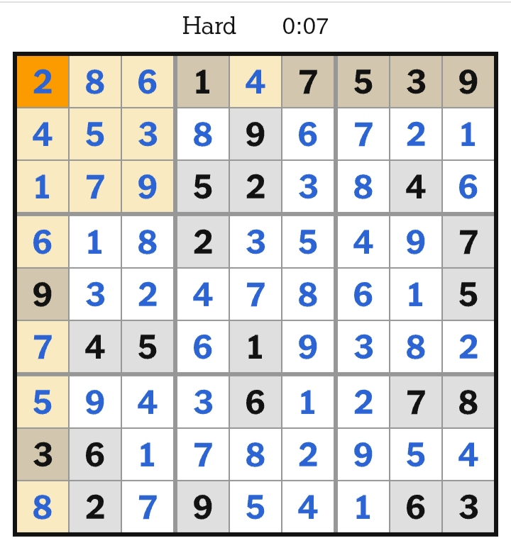 NYT Sudoku Hard Answers April 21, 2026