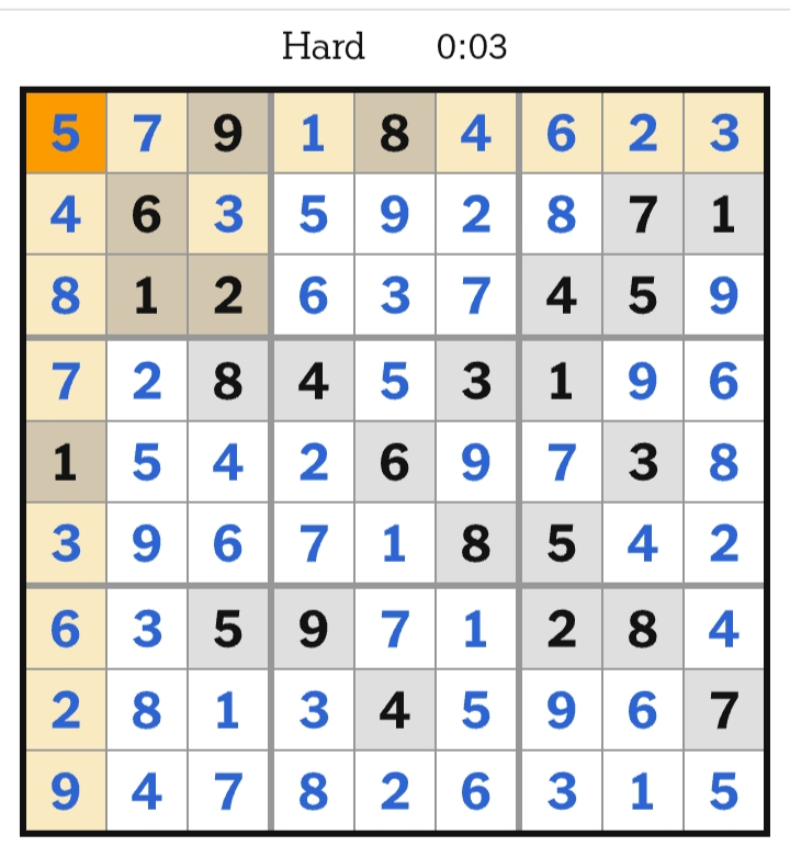 NYT Sudoku Hard Answers April 22, 2026