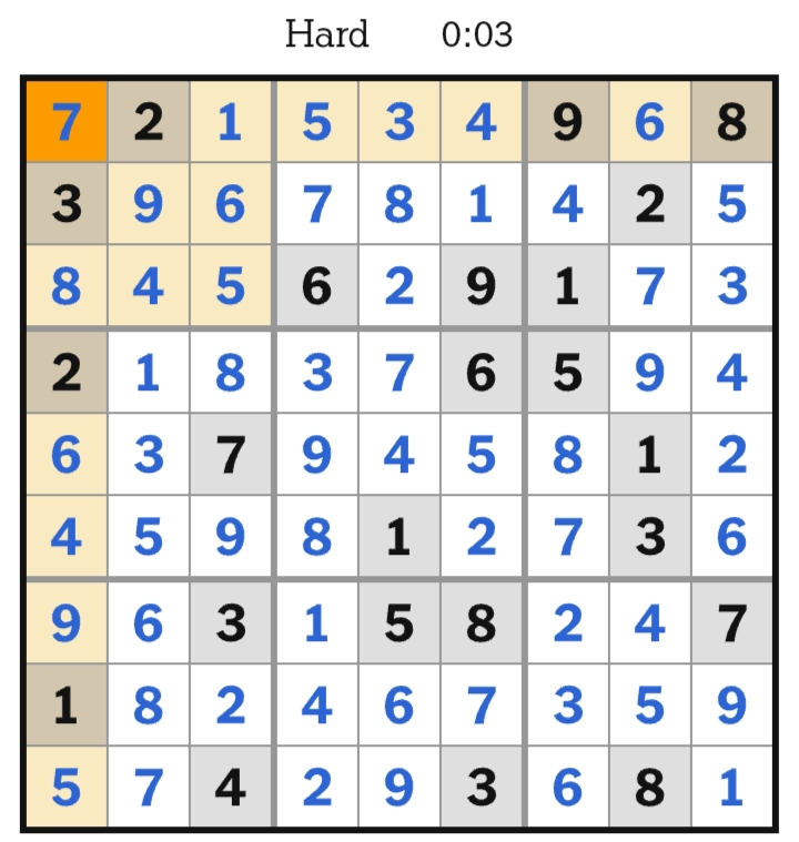 NYT Sudoku Hard Answers April 28, 2026