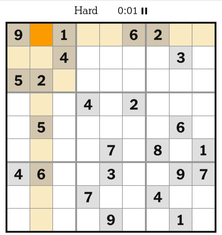 NYT Sudoku Hard April 03, 2026