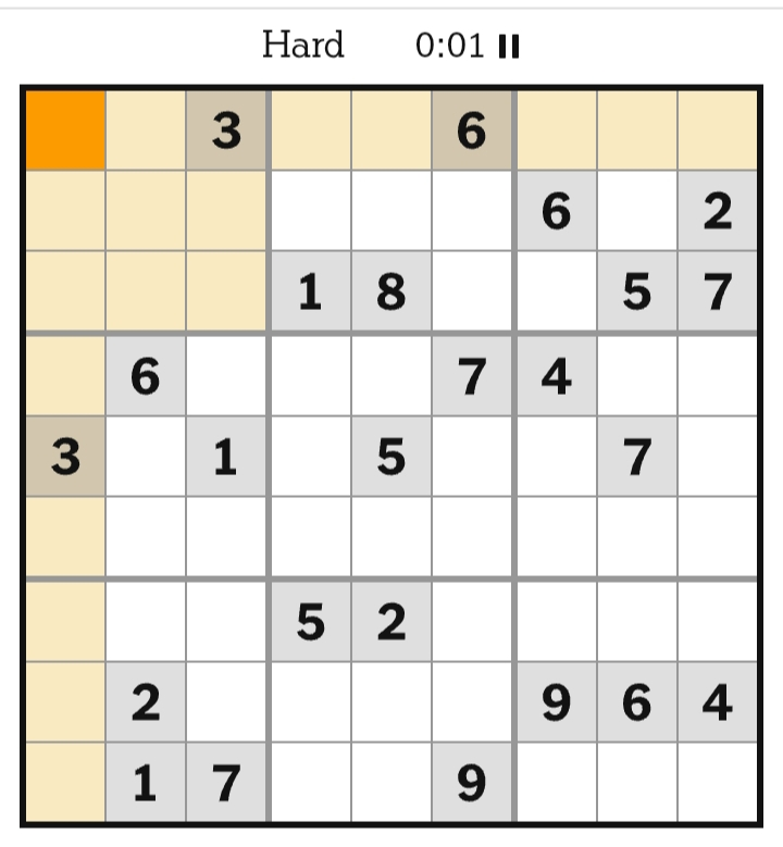 NYT Sudoku Hard April 04, 2026