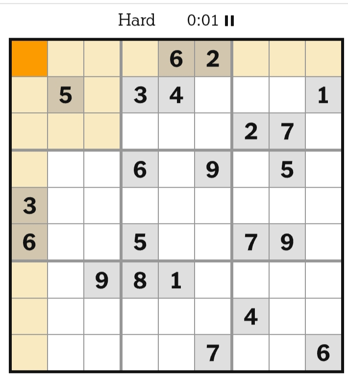 NYT Sudoku Hard April 05, 2026