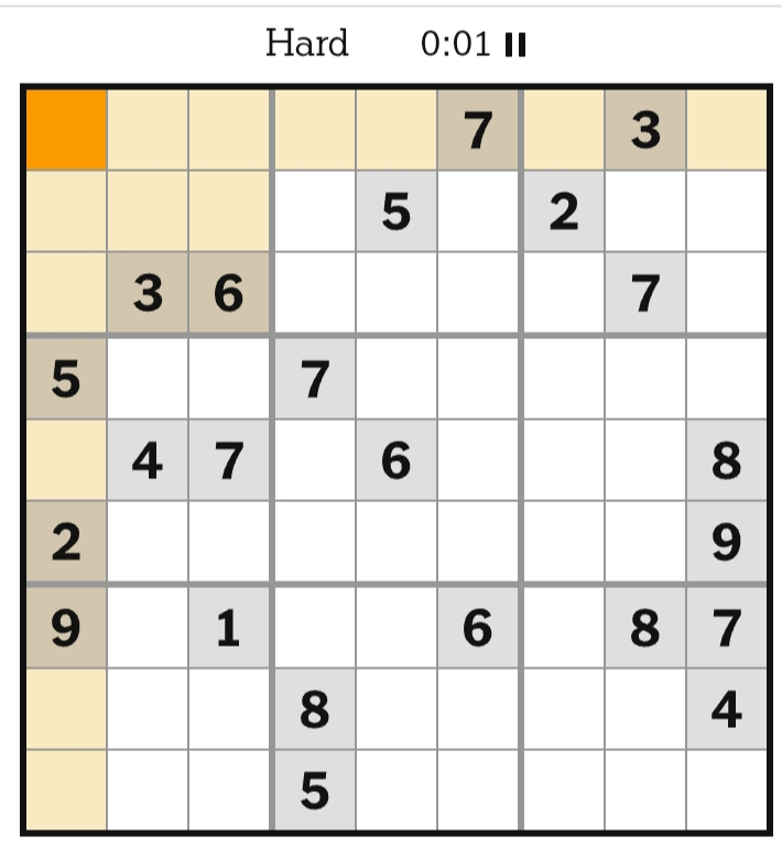 NYT Sudoku Hard April 06, 2026