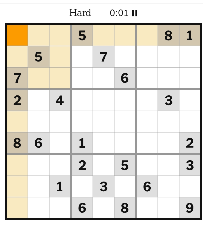 NYT Sudoku Hard April 08, 2026
