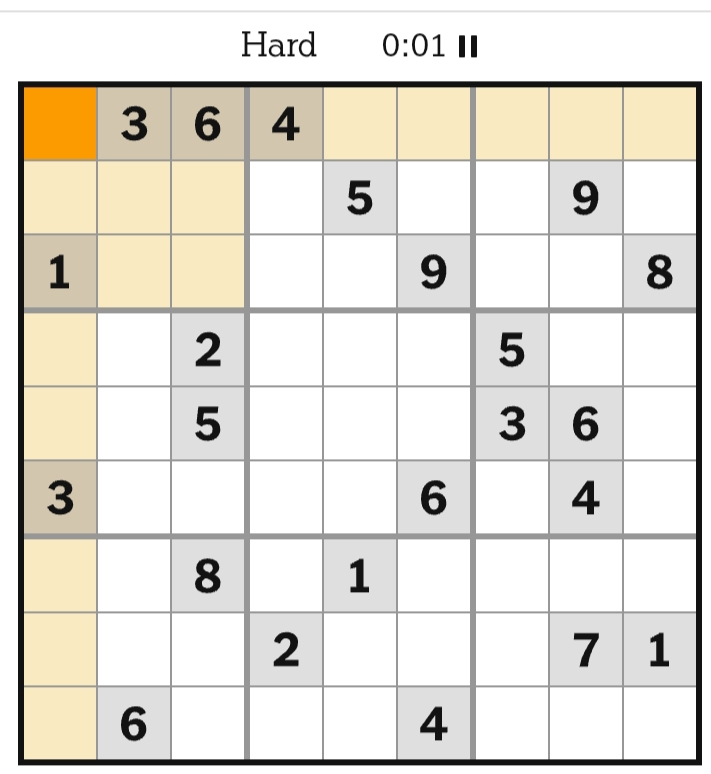 NYT Sudoku Hard April 09, 2026
