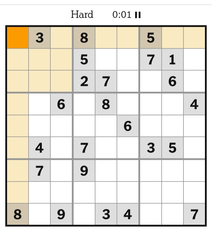 NYT Sudoku Hard April 10, 2026