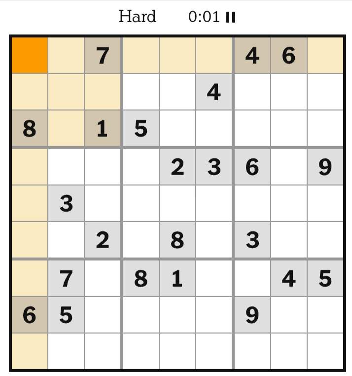 NYT Sudoku Hard April 11, 2026