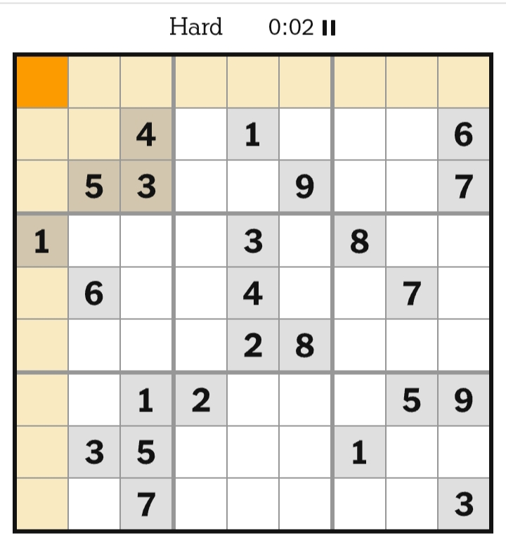 NYT Sudoku Hard April 16, 2026
