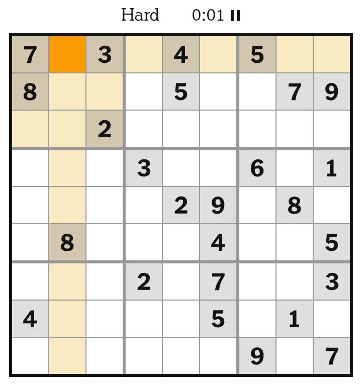 NYT Sudoku Hard April 17, 2026