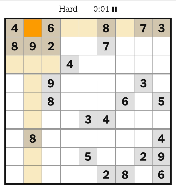 NYT Sudoku Hard April 18, 2026