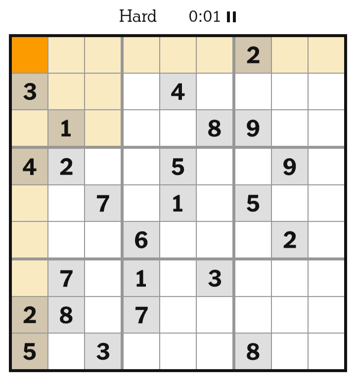NYT Sudoku Hard April 19, 2026