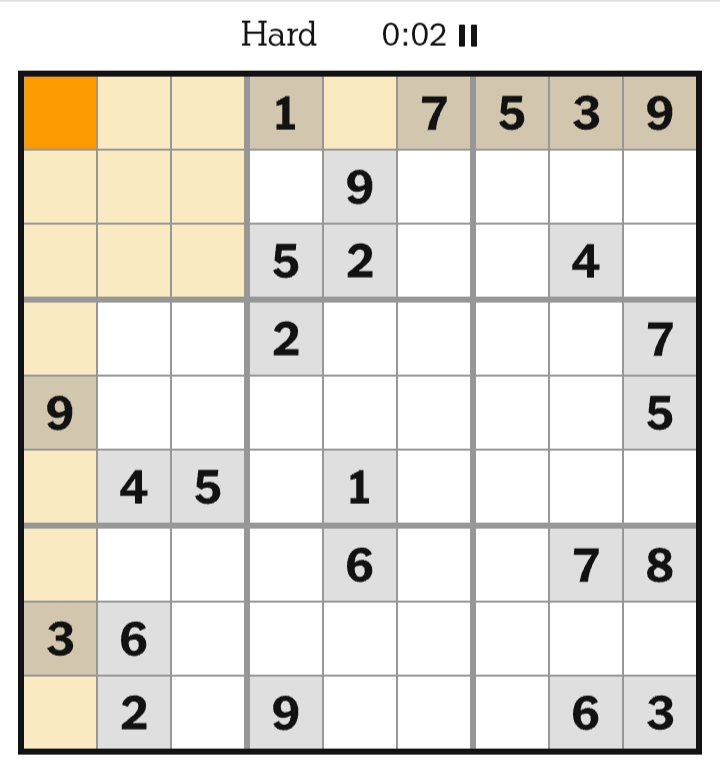 NYT Sudoku Hard April 21, 2026