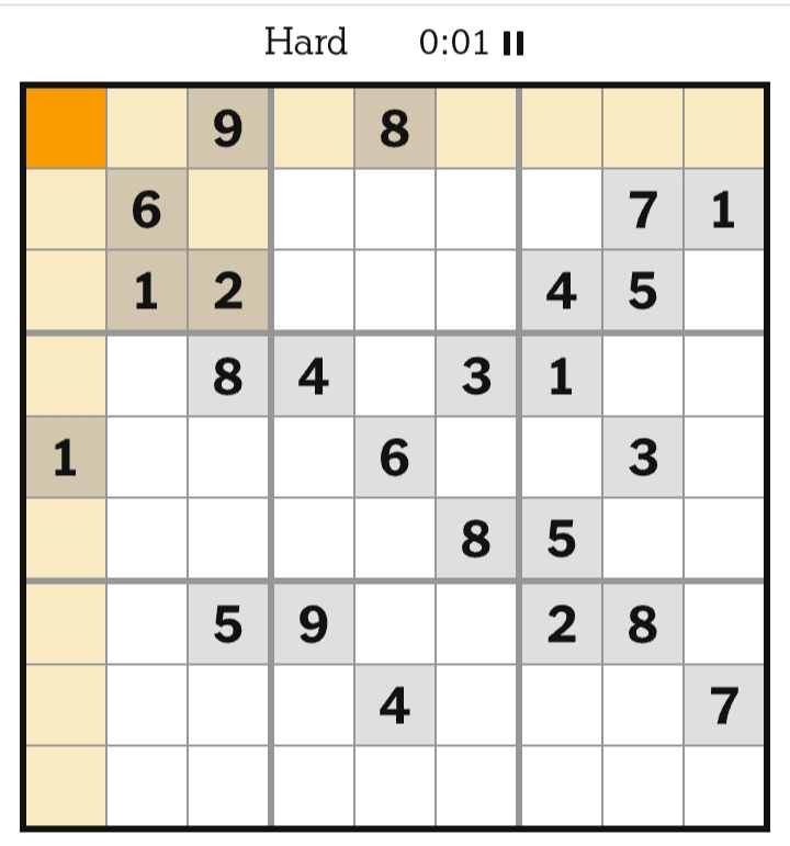 NYT Sudoku Hard April 22, 2026