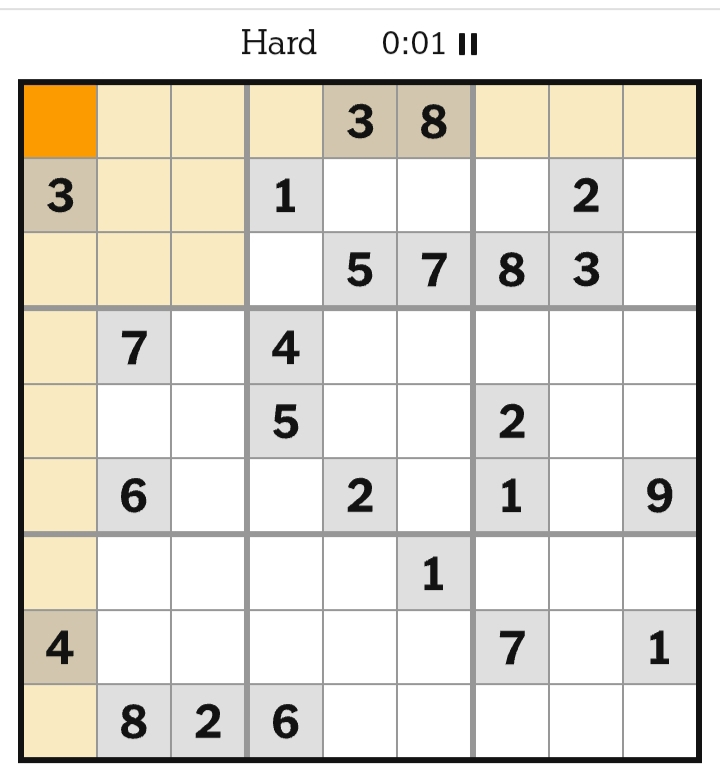 NYT Sudoku Hard April 24, 2026