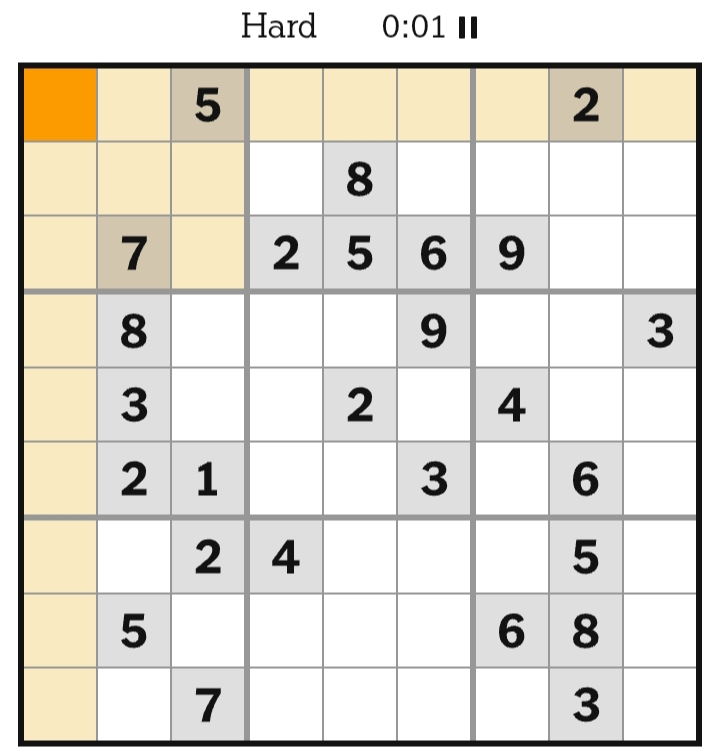 NYT Sudoku Hard April 25, 2026