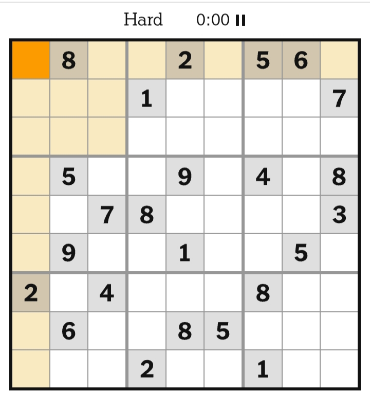 NYT Sudoku Hard April 26, 2026