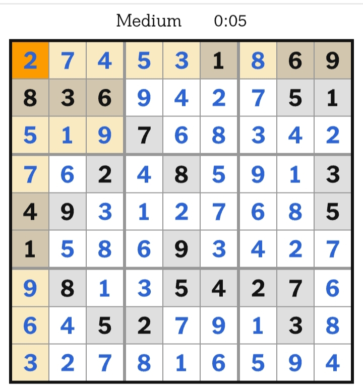 NYT Sudoku Medium Answers April 12, 2026