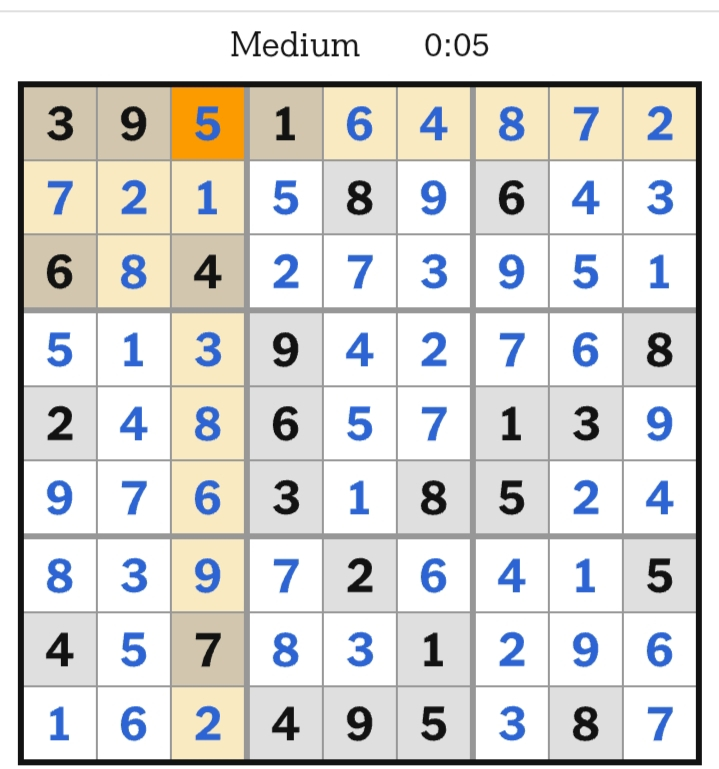 NYT Sudoku Medium Answers April 15, 2026