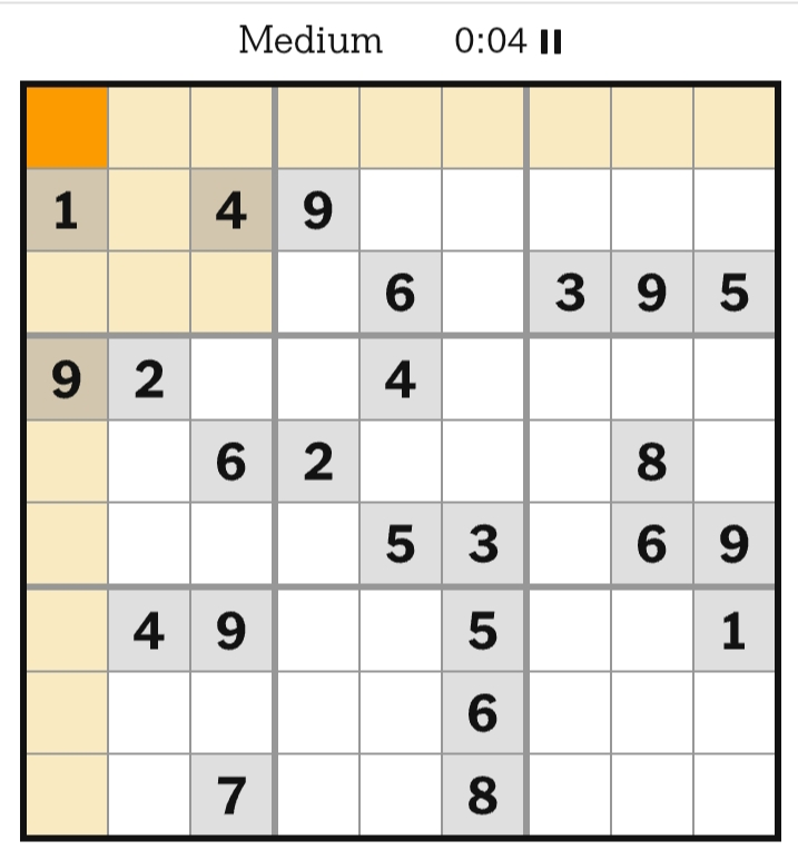 NYT Sudoku Medium April 07, 2026
