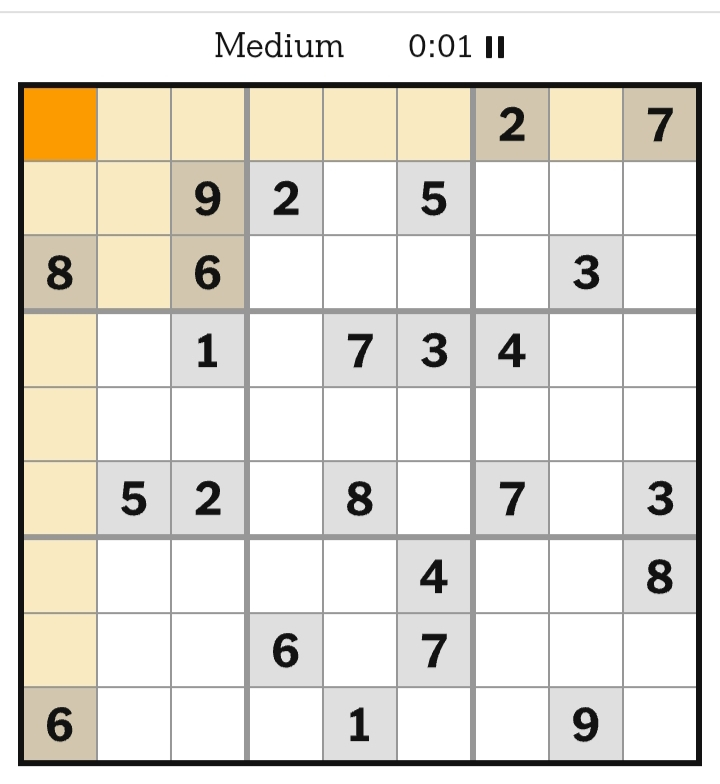 NYT Sudoku Medium April 08, 2026