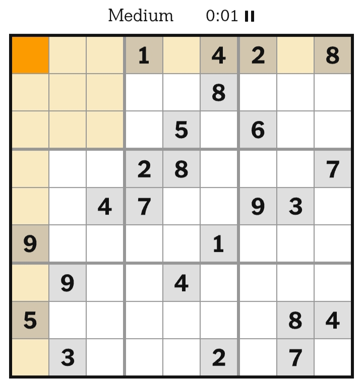 NYT Sudoku Medium April 09, 2026