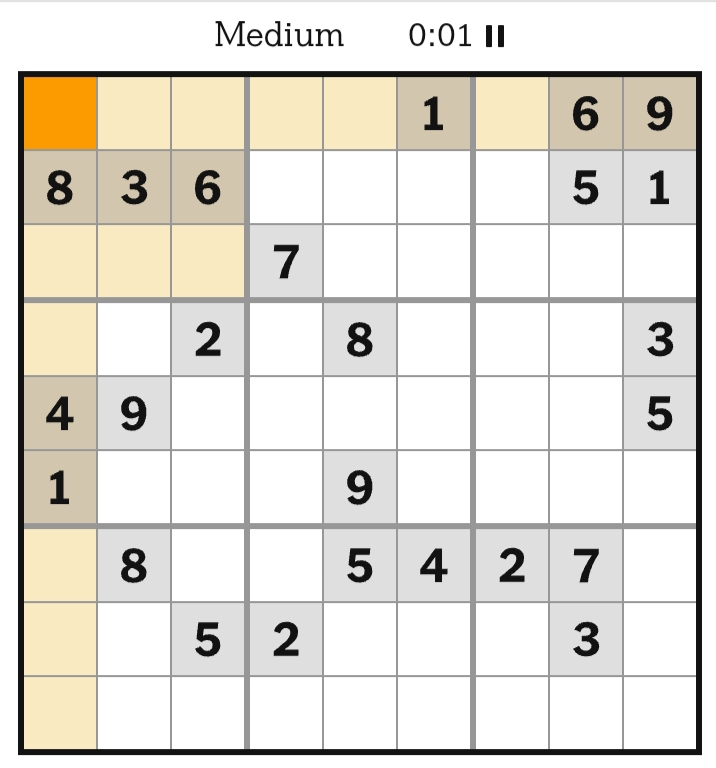 NYT Sudoku Medium April 12, 2026