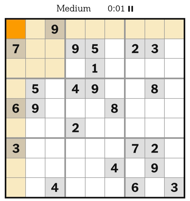 NYT Sudoku Medium April 14, 2026