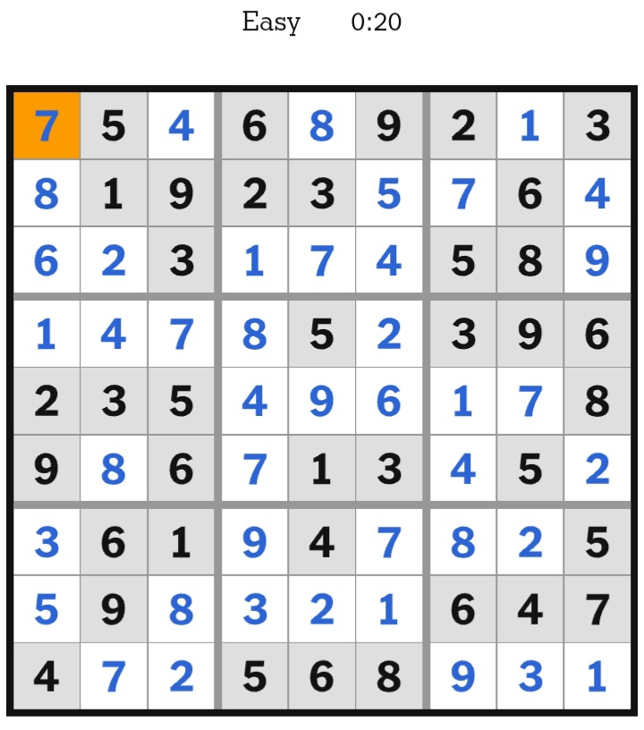 NYT Sudoku Easy Answers May 01, 2026