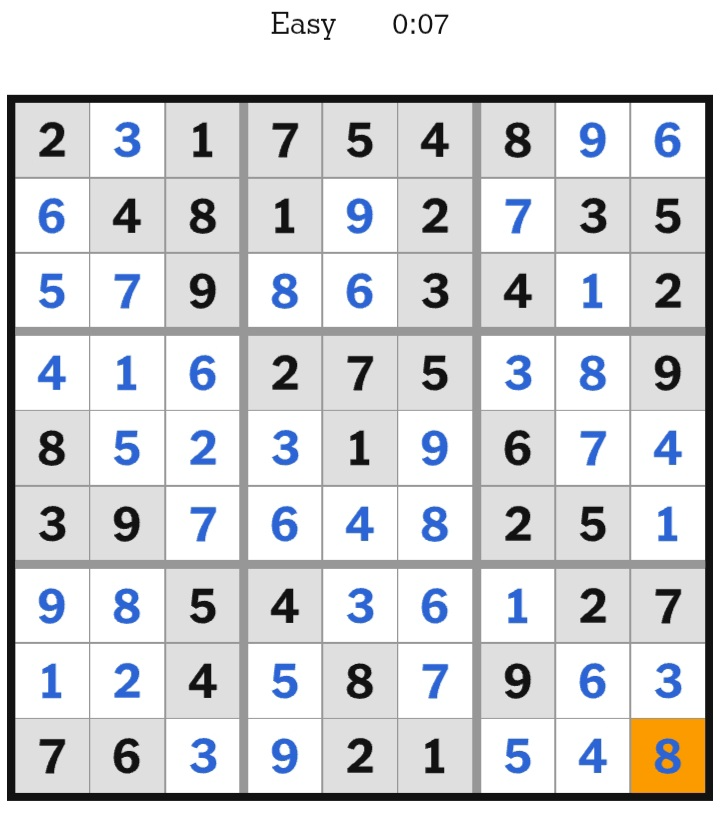 NYT Sudoku Easy Answers May 05, 2026