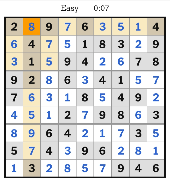 NYT Sudoku Easy Answers May 09, 2026