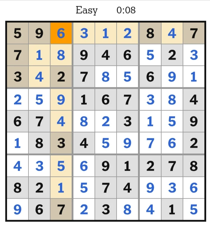 NYT Sudoku Easy Answers May 14, 2026