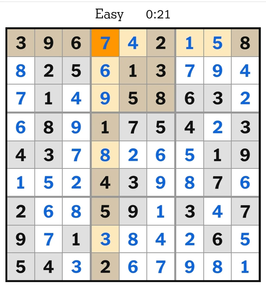 NYT Sudoku Easy Answers May 20, 2026