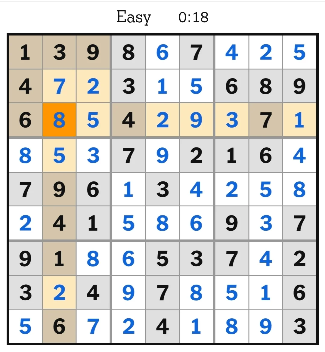 NYT Sudoku Easy Answers May 21, 2026