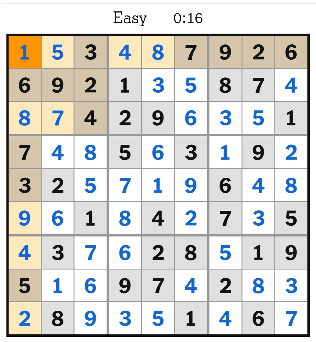 NYT Sudoku Easy Answers May 22, 2026