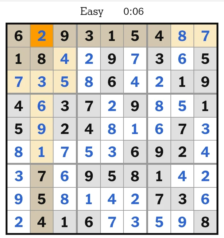 NYT Sudoku Easy Answers May 27, 2026