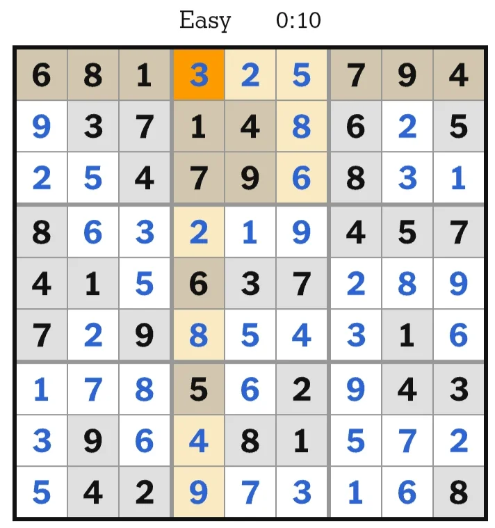 NYT Sudoku Easy Answers May 28, 2026