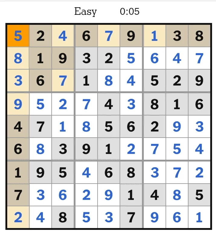 NYT Sudoku Easy Answers May 31, 2026