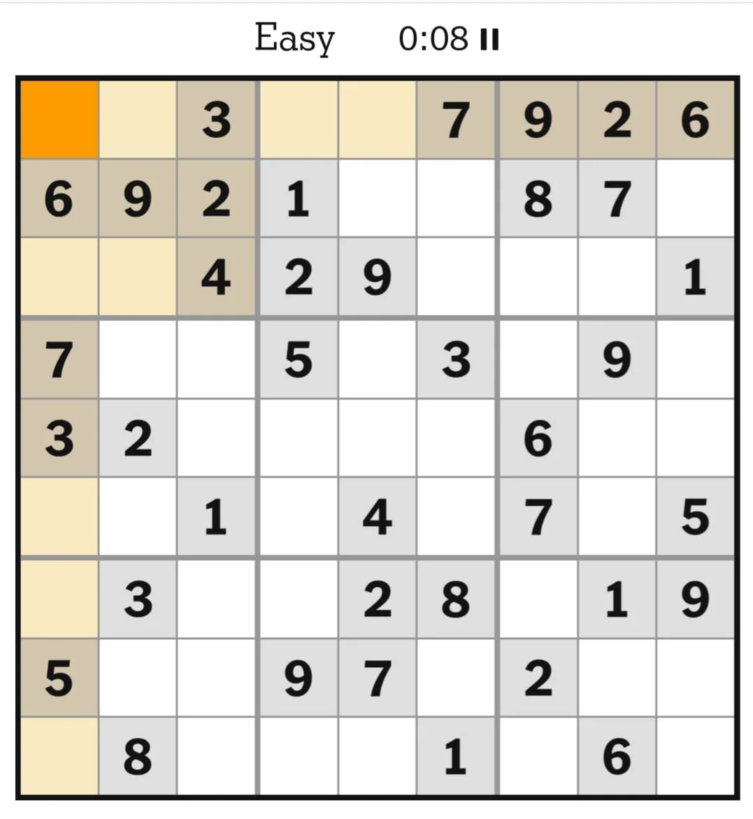 NYT Sudoku Easy May 22, 2026