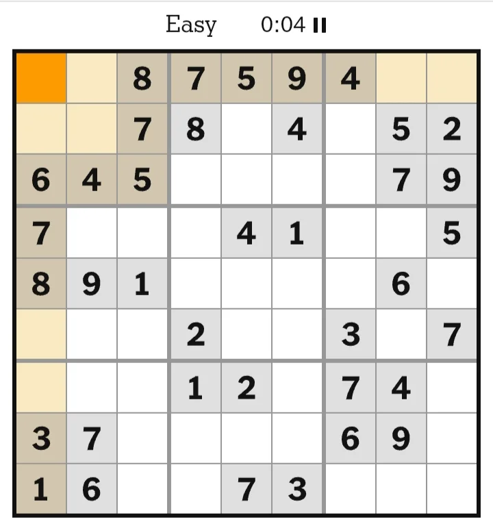 NYT Sudoku Easy May 26, 2026