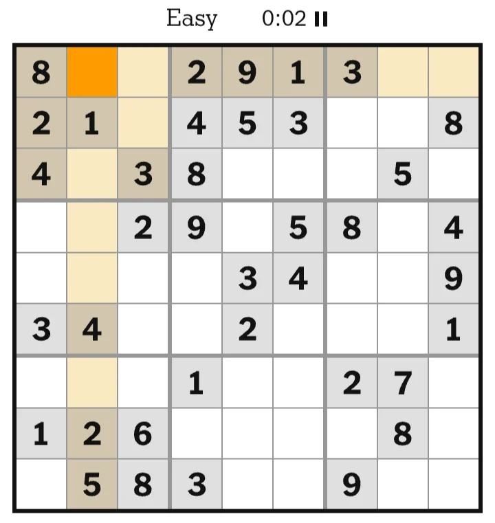 NYT Sudoku Easy May 29, 2026