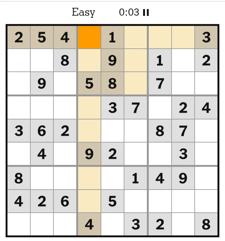 NYT Sudoku Easy May 30, 2026