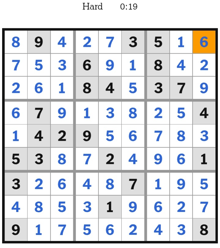 NYT Sudoku Hard Answers May 01, 2026