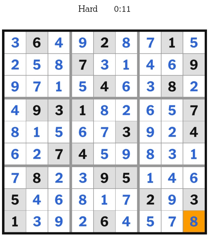 NYT Sudoku Hard Answers May 04, 2026