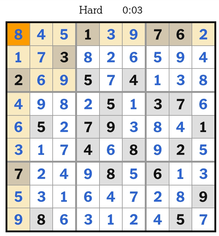 NYT Sudoku Hard Answers May 09, 2026