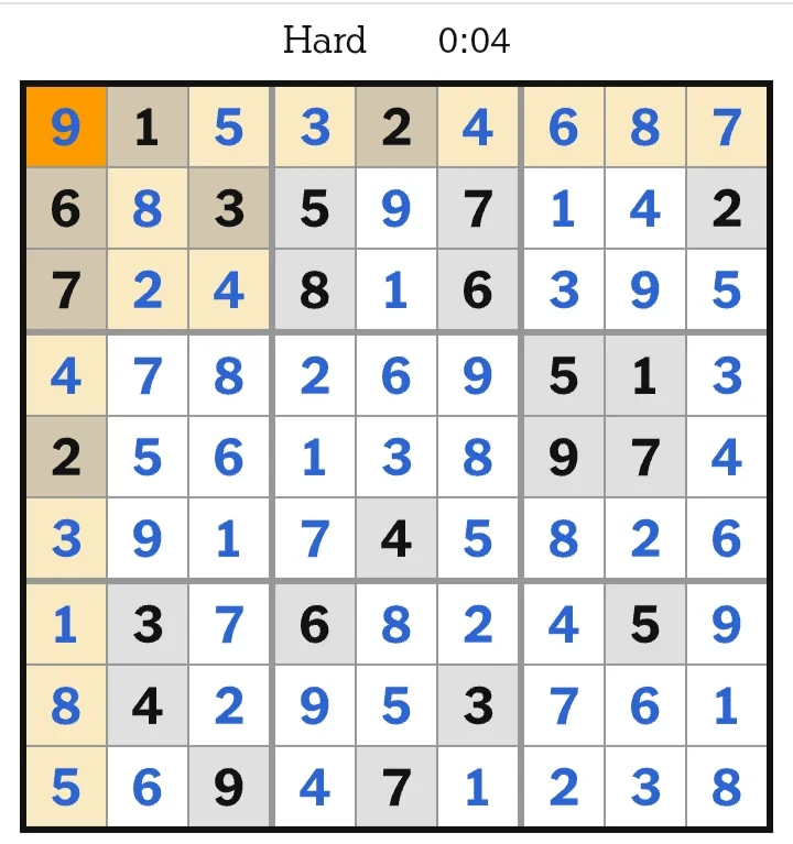 NYT Sudoku Hard Answers May 12, 2026