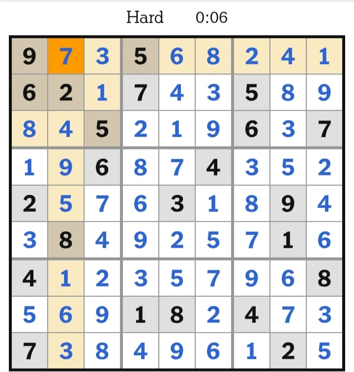 NYT Sudoku Hard Answers May 24, 2026